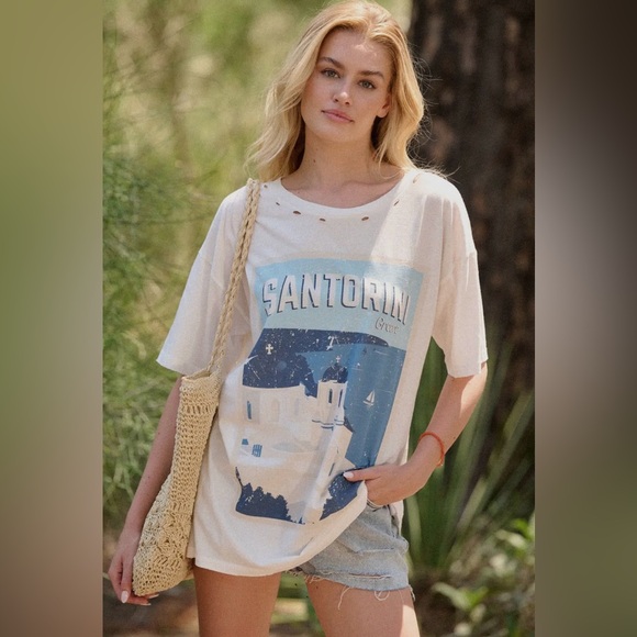 Santorini oversized super soft slightly distressed tee, NWT - Picture 5 of 5
